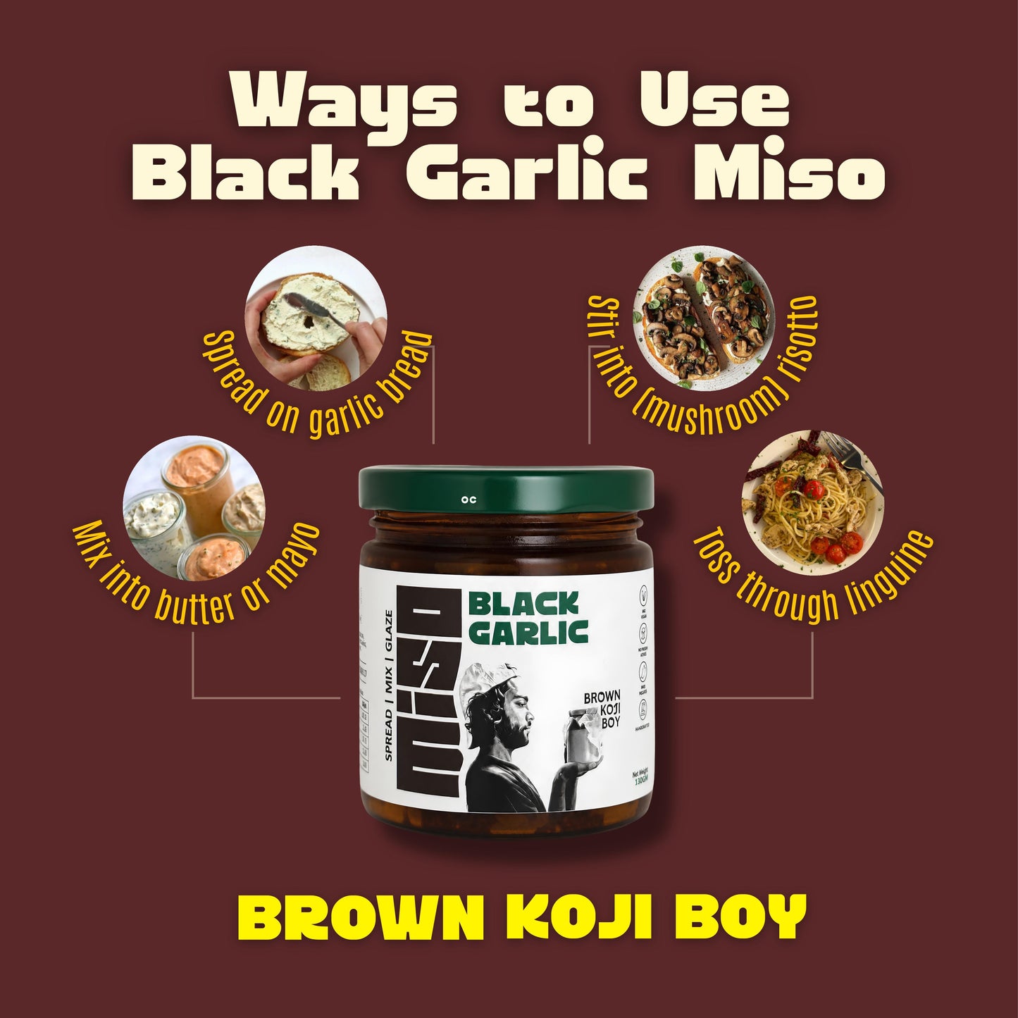 BLACK GARLIC MISO – Rich and Savory Fermented Paste | Brown Koji Boy