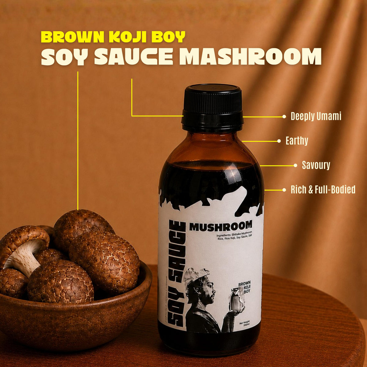 Mushroom Soy Sauce – Rich Umami Seasoning | Brown Koji Boy