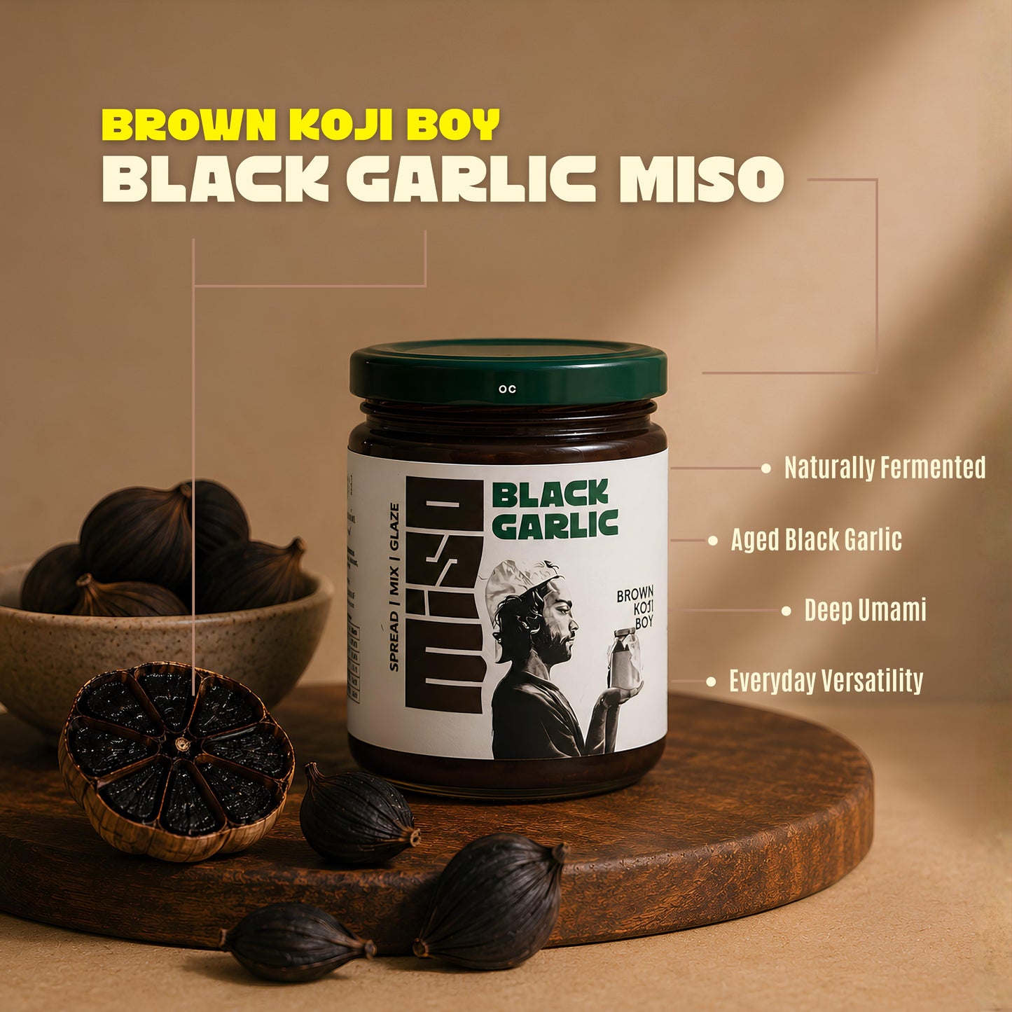 BLACK GARLIC MISO – Rich and Savory Fermented Paste | Brown Koji Boy