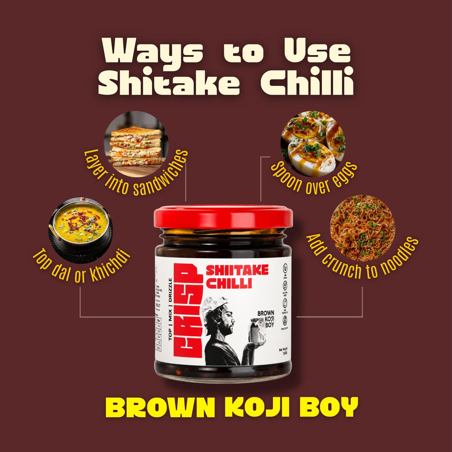 SHIITAKE CHILLI CRISP – Earthy, Savory, Crispy Heat | Brown Koji Boy
